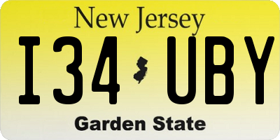 NJ license plate I34UBY