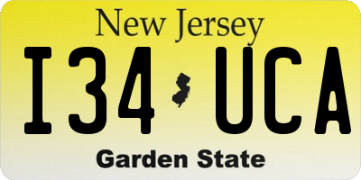 NJ license plate I34UCA