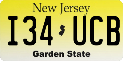 NJ license plate I34UCB