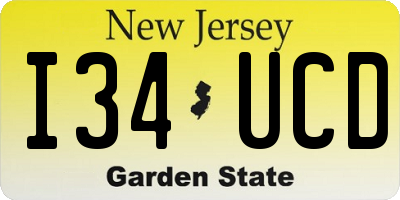 NJ license plate I34UCD