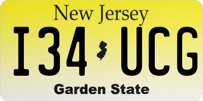 NJ license plate I34UCG