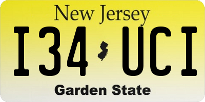 NJ license plate I34UCI