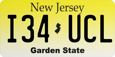 NJ license plate I34UCL