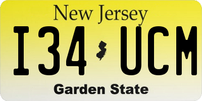 NJ license plate I34UCM