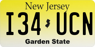 NJ license plate I34UCN