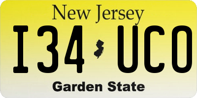 NJ license plate I34UCO