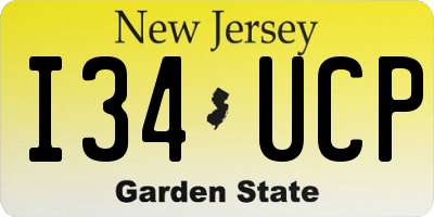 NJ license plate I34UCP