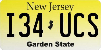 NJ license plate I34UCS