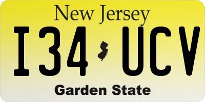 NJ license plate I34UCV