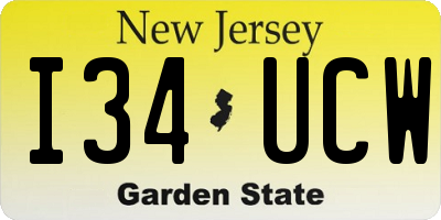 NJ license plate I34UCW