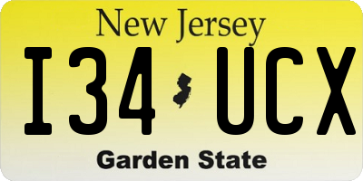 NJ license plate I34UCX