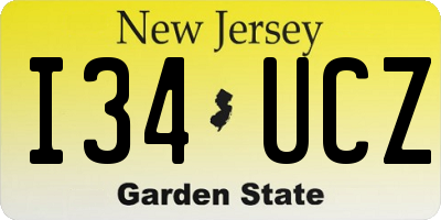 NJ license plate I34UCZ