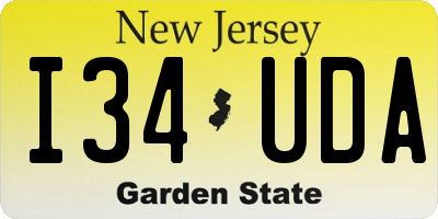 NJ license plate I34UDA