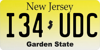 NJ license plate I34UDC