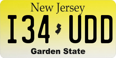 NJ license plate I34UDD