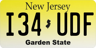 NJ license plate I34UDF