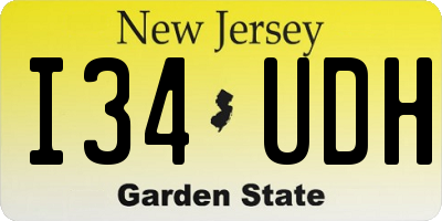 NJ license plate I34UDH