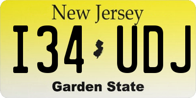NJ license plate I34UDJ