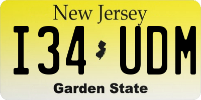 NJ license plate I34UDM