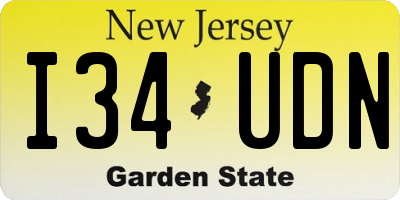 NJ license plate I34UDN