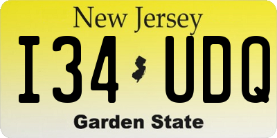 NJ license plate I34UDQ