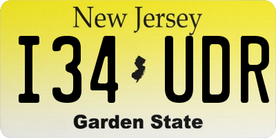 NJ license plate I34UDR