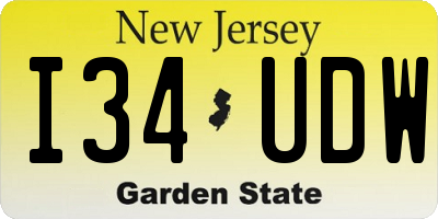 NJ license plate I34UDW