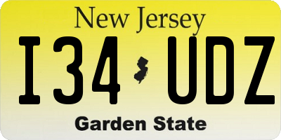 NJ license plate I34UDZ