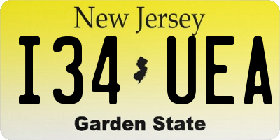 NJ license plate I34UEA