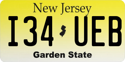 NJ license plate I34UEB