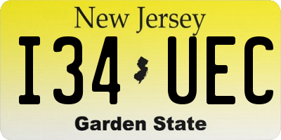 NJ license plate I34UEC