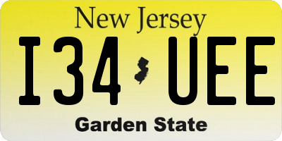 NJ license plate I34UEE