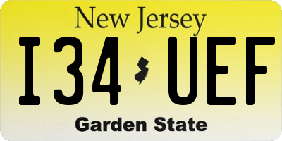 NJ license plate I34UEF