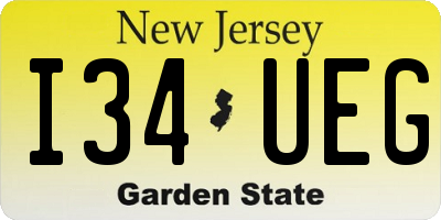 NJ license plate I34UEG