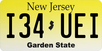 NJ license plate I34UEI