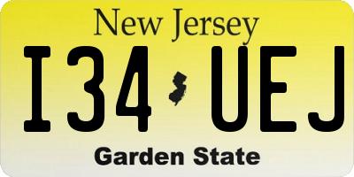 NJ license plate I34UEJ
