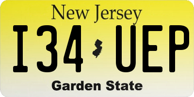 NJ license plate I34UEP