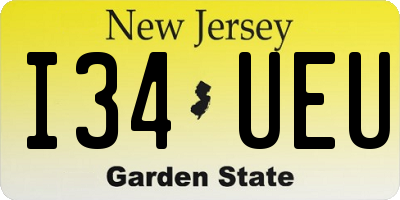 NJ license plate I34UEU