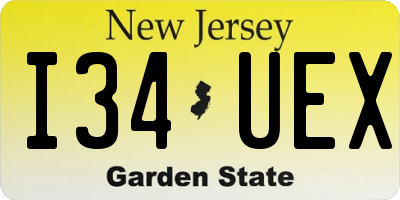NJ license plate I34UEX