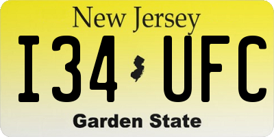 NJ license plate I34UFC