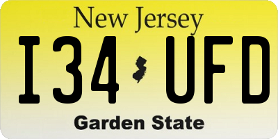 NJ license plate I34UFD