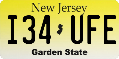 NJ license plate I34UFE