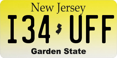NJ license plate I34UFF