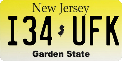 NJ license plate I34UFK