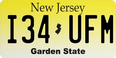 NJ license plate I34UFM