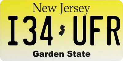 NJ license plate I34UFR
