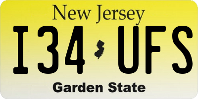NJ license plate I34UFS