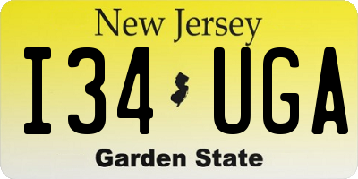 NJ license plate I34UGA