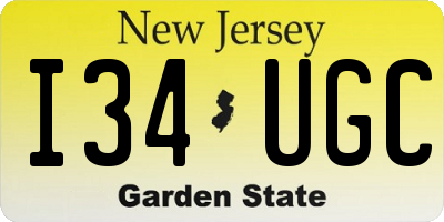 NJ license plate I34UGC