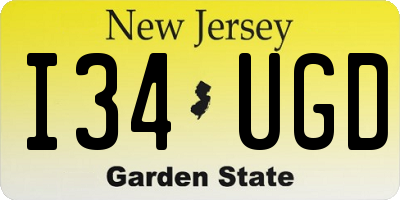 NJ license plate I34UGD